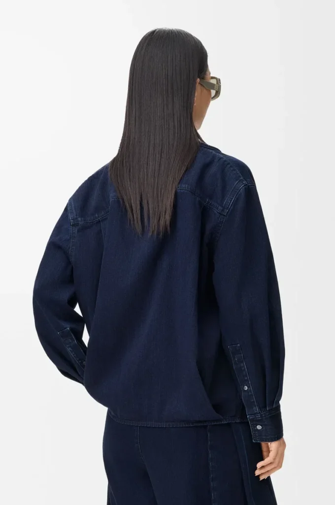 Draped shirt in denim Dark Indigo Draped shirt in denim Dark Indigo