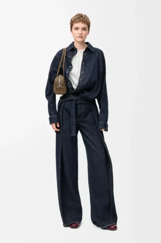 Draped shirt in denim Indigo Blue