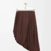 Draped skirt in viscose Coffee