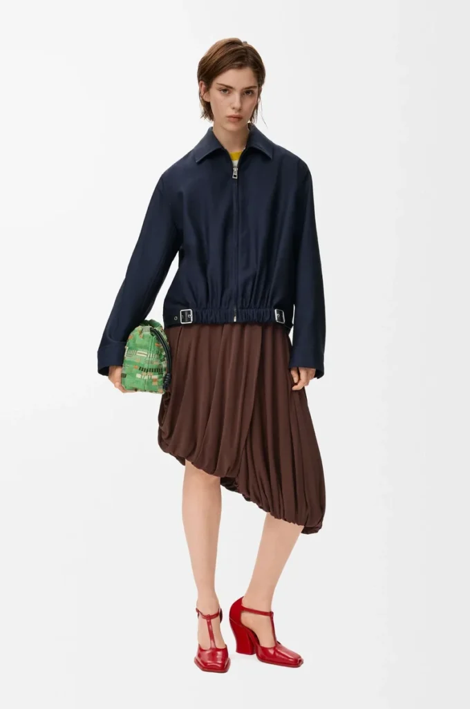 Draped skirt in viscose Coffee
