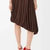 Draped skirt in viscose Coffee