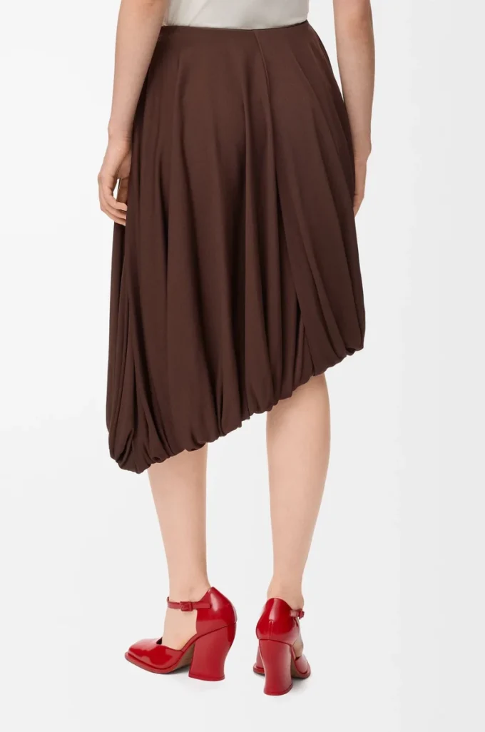 Draped skirt in viscose Coffee