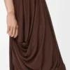 Draped skirt in viscose Coffee