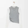Draped sweater in cashmere Grey/White Draped sweater in cashmere Grey/White
