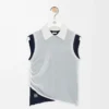 Draped top in cashmere White/Navy Blue Draped top in cashmere White/Navy Blue