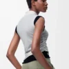 Draped top in cashmere White/Navy Blue Draped top in cashmere White/Navy Blue