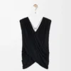 Draped top in silk Black