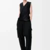 Draped top in silk Black