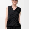 Draped top in silk Black