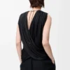 Draped top in silk Black