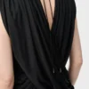 Draped top in silk Black