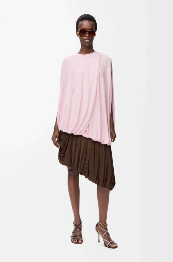 Draped top in viscose Pink Draped top in viscose Pink