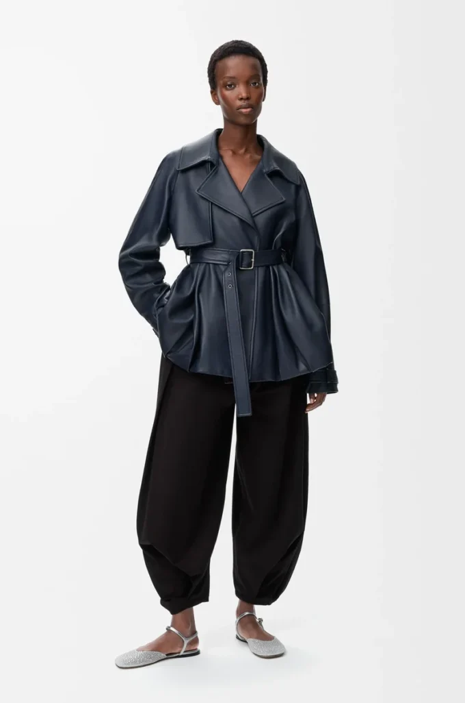 Draped trousers in cotton and silk Black Draped trousers in cotton and silk Black