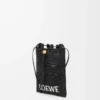 Drawstring pocket in raffia Black