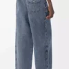 Drawstring trousers in cotton and linen Grey Blue