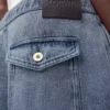 Drawstring trousers in cotton and linen Grey Blue