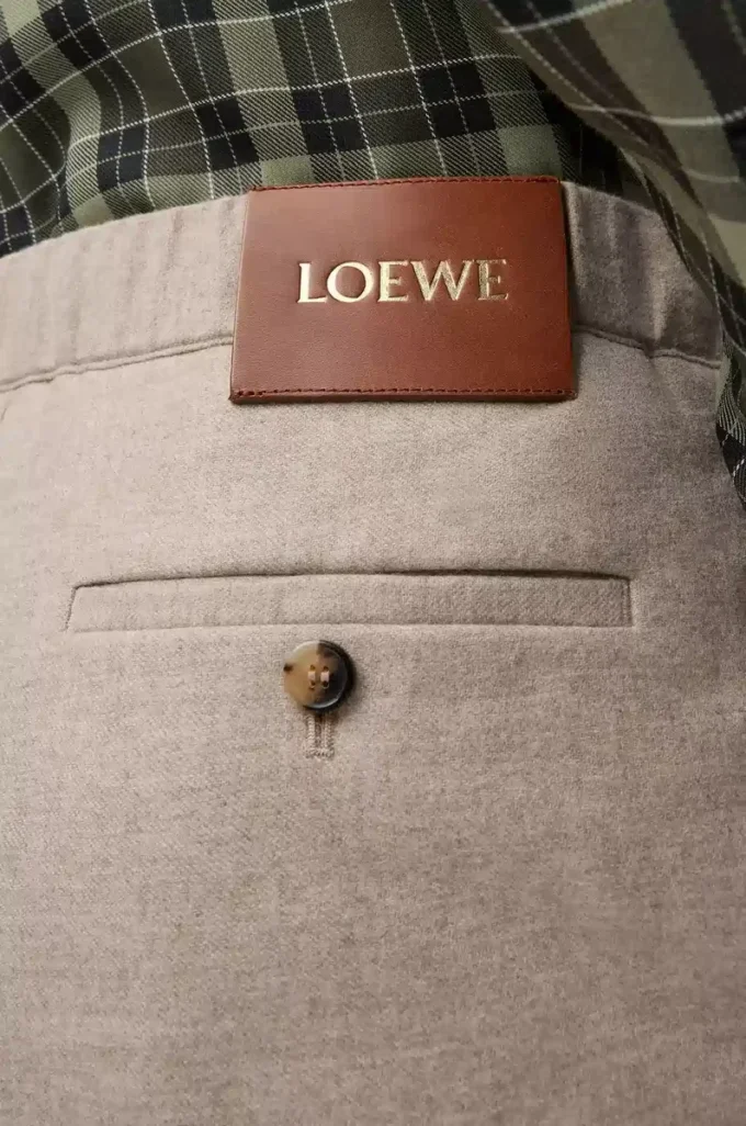 Drawstring trousers in wool and cashmere Beige Melange