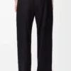 Drawstring trousers in wool Navy Blue