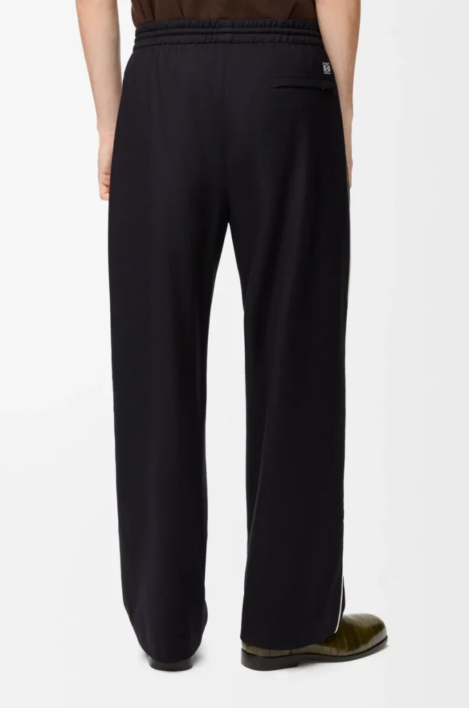 Drawstring trousers in wool Navy Blue