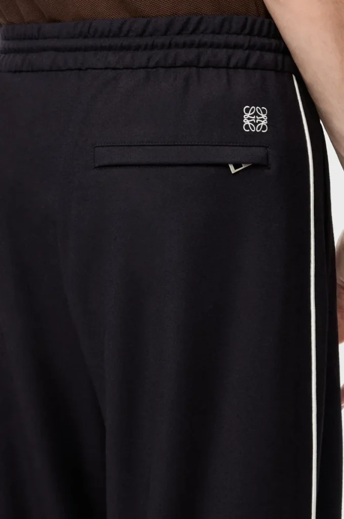 Drawstring trousers in wool Navy Blue
