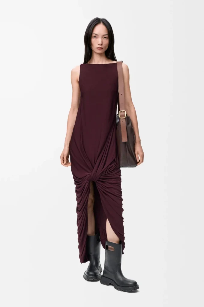 Dress in viscose Burgundy