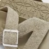 Ease Buckle slide in brushed suede Khaki Green