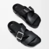 Ease Buckle slide in vegetable-tanned calfskin Black