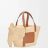 Elephant basket in raffia and calfskin Natural/Tan