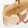 Elephant basket in raffia and calfskin Natural/Tan