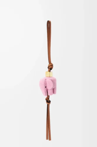 Elephant charm in felt and calfskin Candy