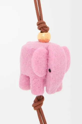 Elephant charm in felt and calfskin Candy