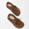 Faro lace-up in suede calfskin Brown