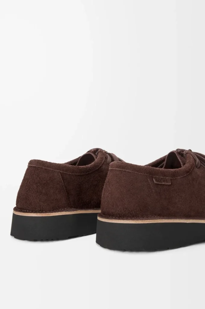 Faro lace-up in suede calfskin Dark Brown