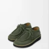 Faro lace-up in suede calfskin Sage