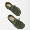 Faro lace-up in suede calfskin Sage