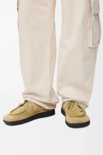 Faro lace-up in suede calfskin Sahara