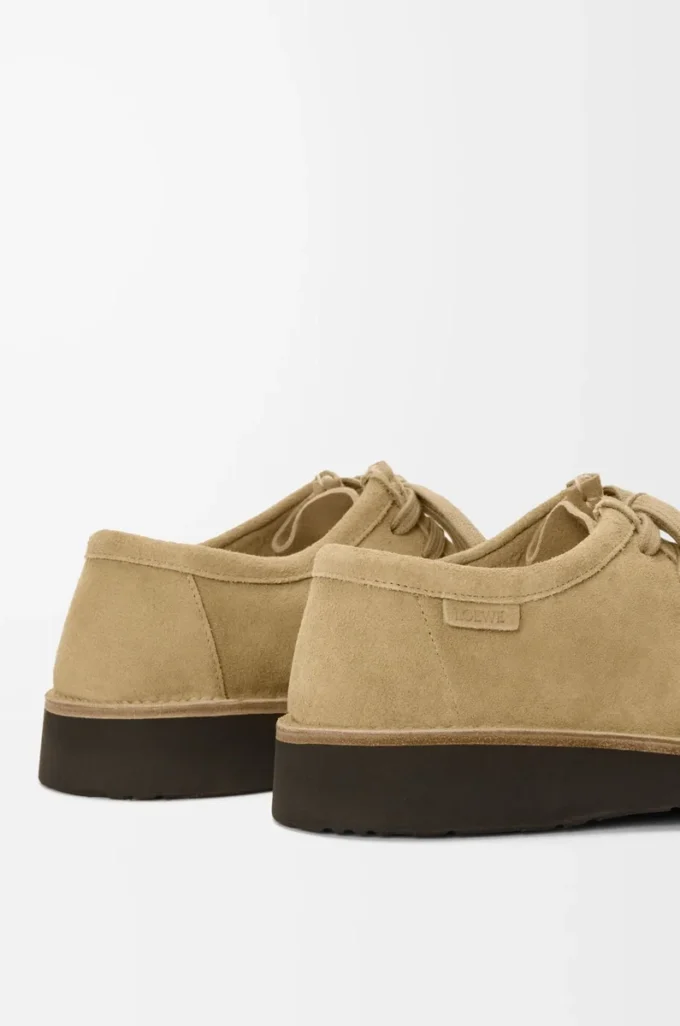Faro lace-up in suede calfskin Sahara
