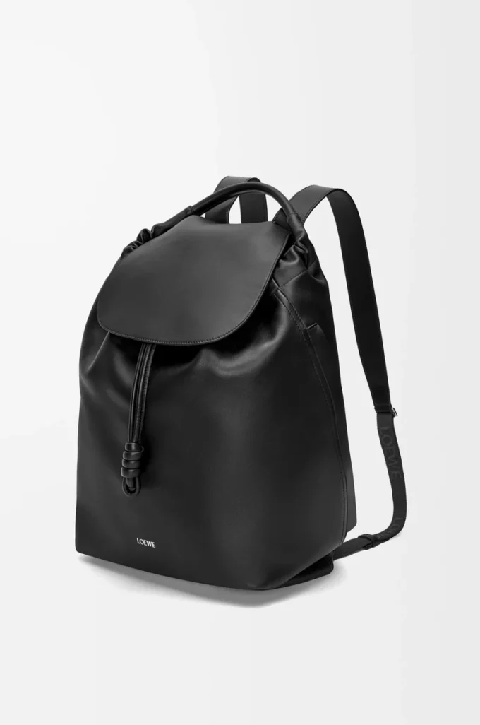 Flamenco backpack in shiny supple calfskin Black