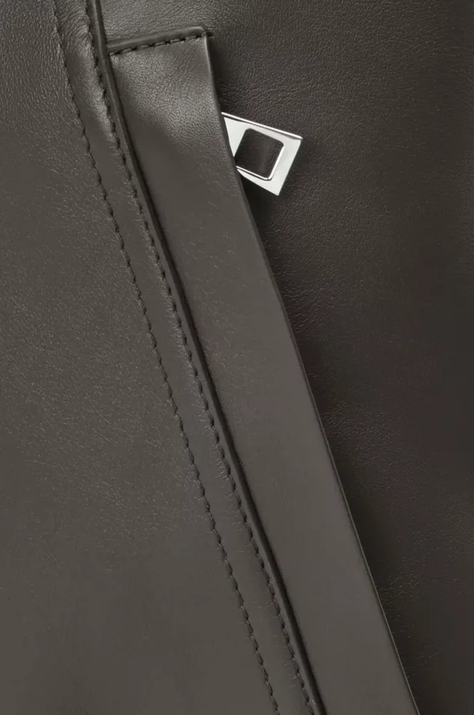 Flamenco backpack in shiny supple calfskin Dark Grey