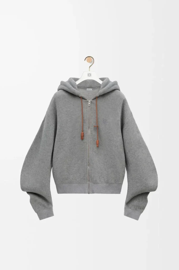 Flamenco hoodie in cotton and cashmere Grey Flamenco hoodie in cotton and cashmere Grey