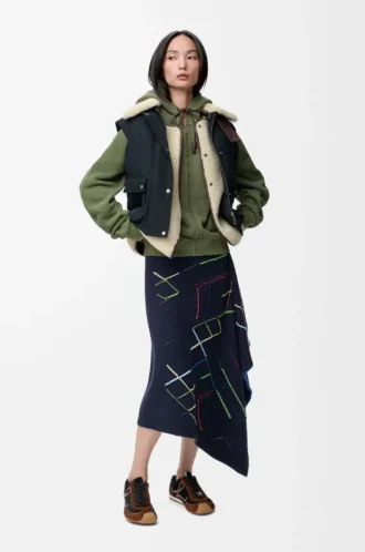 Flamenco hoodie in cotton and cashmere Khaki Green Flamenco hoodie in cotton and cashmere Khaki Green