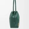 Flamenco logo tote in nappa calfskin Evergreen