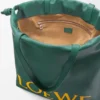 Flamenco logo tote in nappa calfskin Evergreen