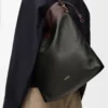 Flamenco purse tote in mellow nappa lambskin Black/Dark Chestnut