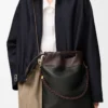 Flamenco purse tote in mellow nappa lambskin Black/Dark Chestnut