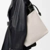Flamenco purse tote in mellow nappa lambskin Light Ghost/Black