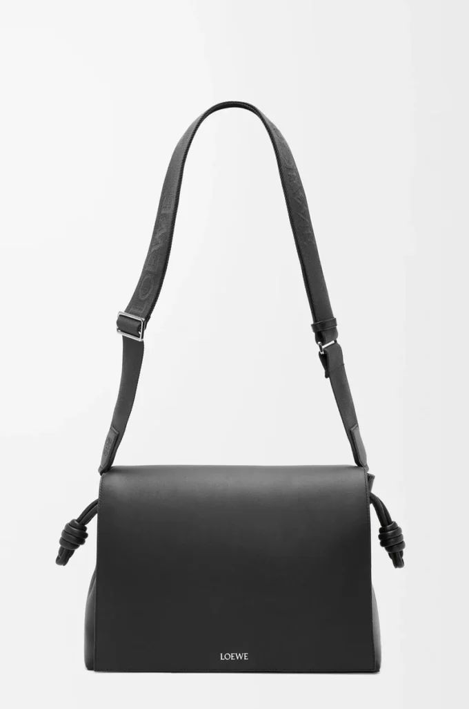 Flamenco satchel in shiny supple calfskin Black