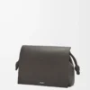 Flamenco satchel in shiny supple calfskin Dark Grey