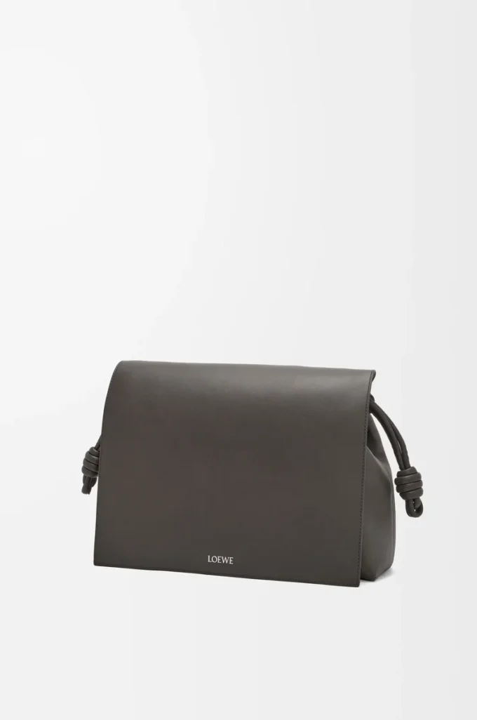 Flamenco satchel in shiny supple calfskin Dark Grey
