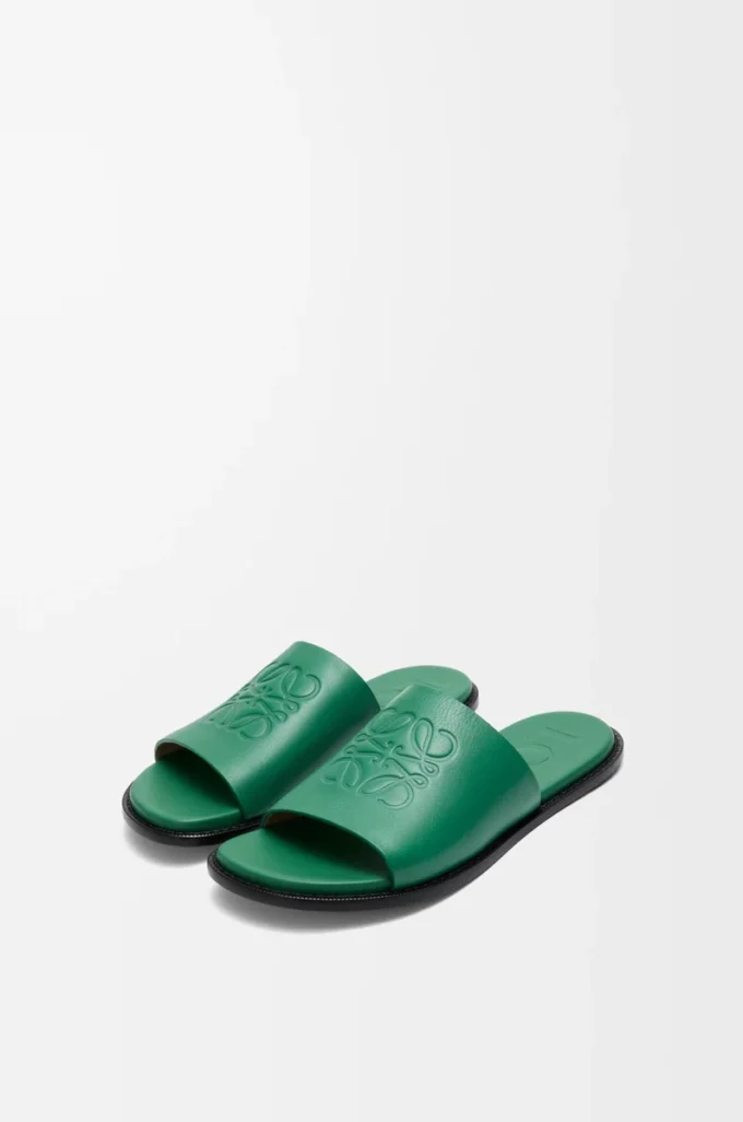 Flex Anagram slide in soft calfskin Green